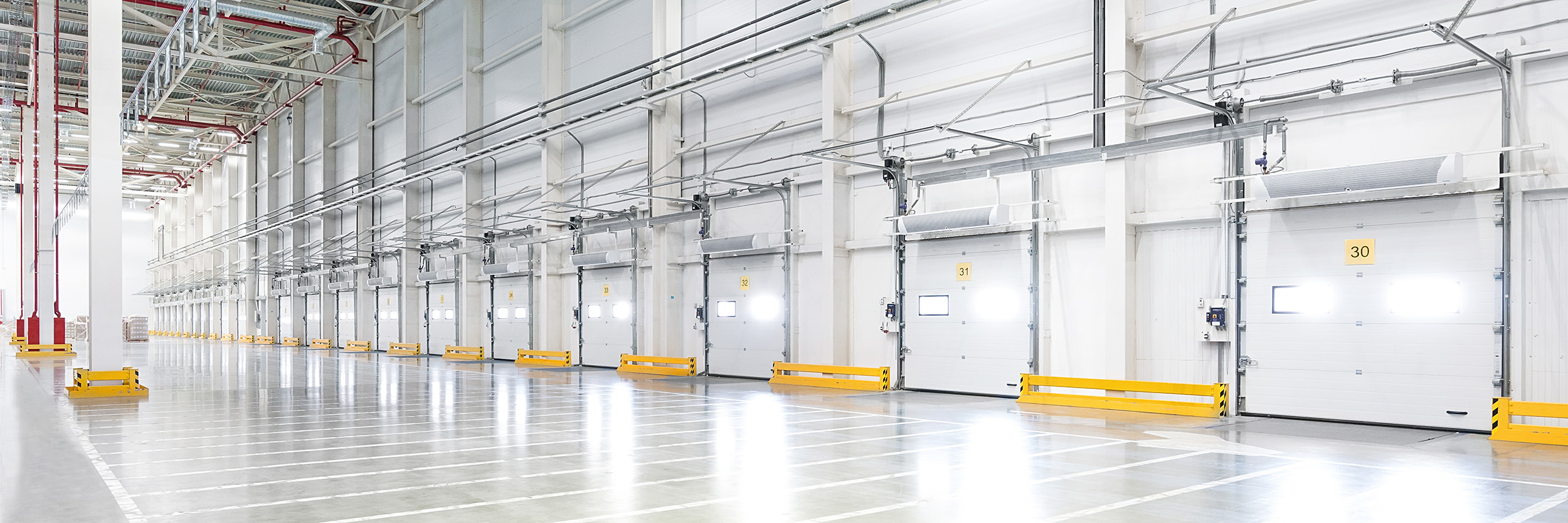 Row of warehouse doors