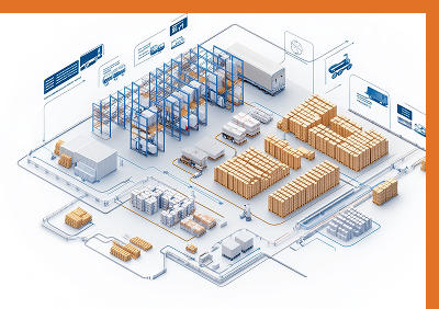 Isometric view layout of a warehouse