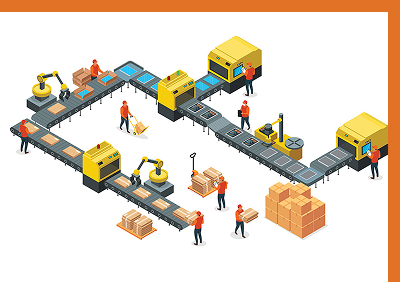 infographic of warehouse conveyor system
