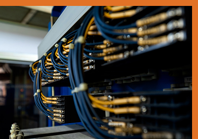 organized cables in a server