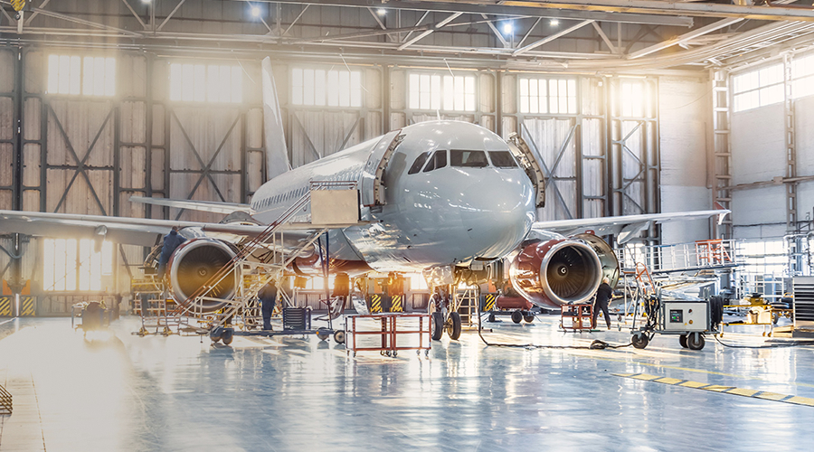 Airplane manufacturing warehouse