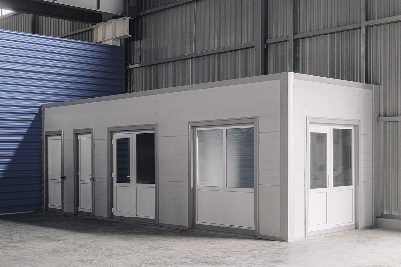 Modular office in a warehouse