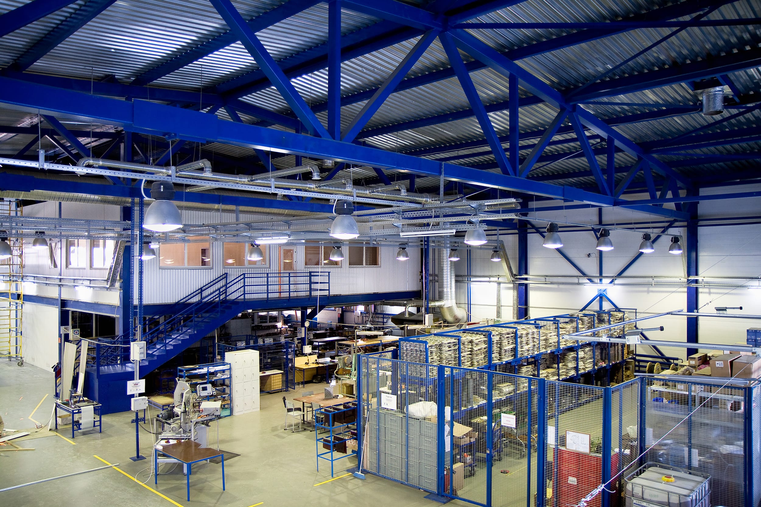 mezzanine in a new built fabrication shop.