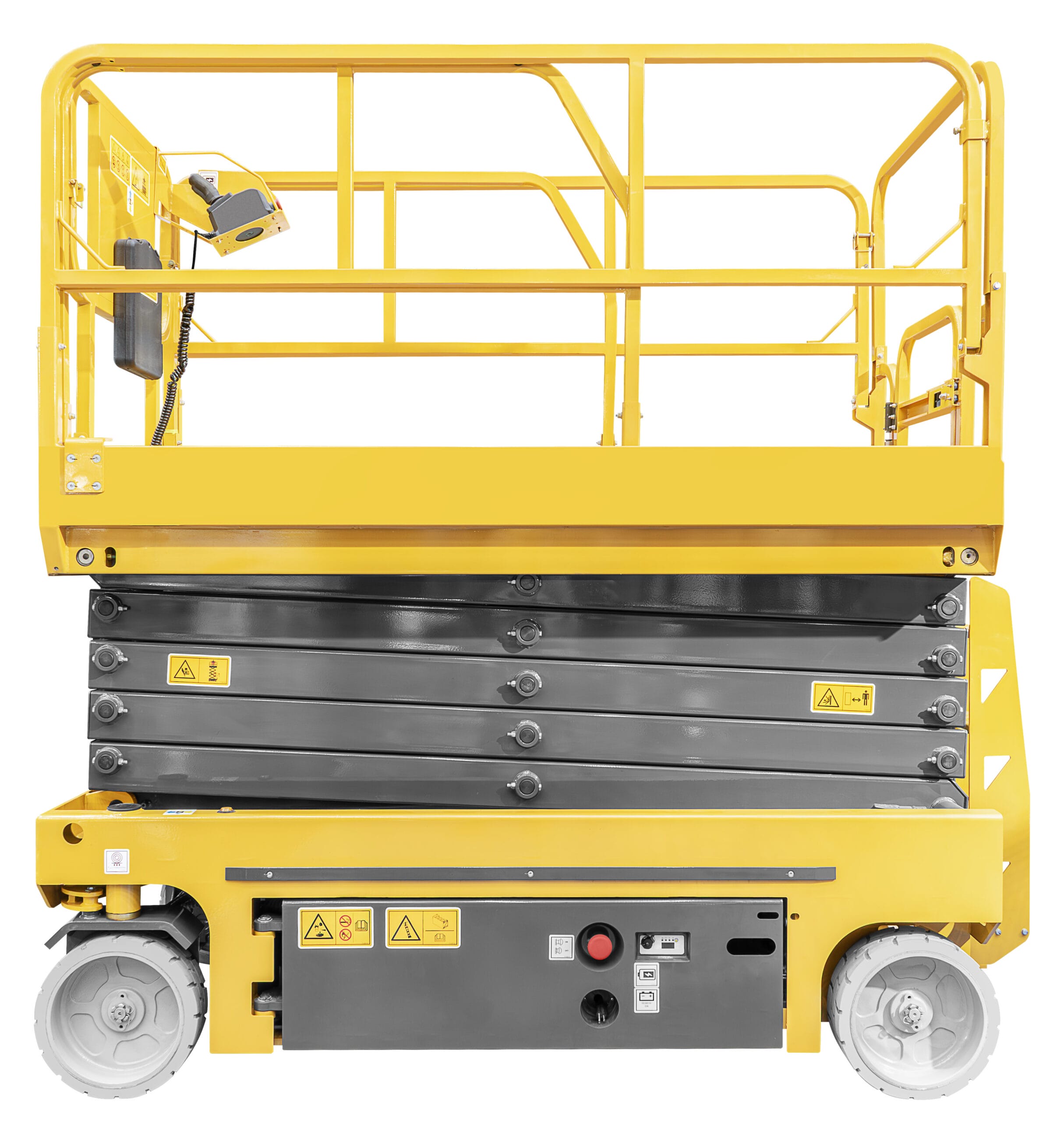 yellow hydraulic scissor lift